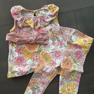 Flower print matching set